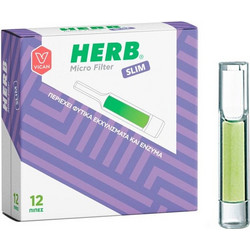 VICAN Herb Micro Filter Slim Πίπες για Λεπτό Τσιγάρο με Φίλτρο από Φυτικά Εκχυλίσματα & Ένζυμα, 12 τεμάχια