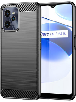 Carbon Case case for Realme C35 flexible silicone carbon cover black