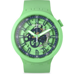 Swatch Ανδρικό Ρολόι με Πράσινο Καουτσούκ Λουράκι SB01G101
