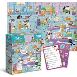 Puzzle Look And Find Cat Cafe 100 Τμχ Καφέ Με Γάτες