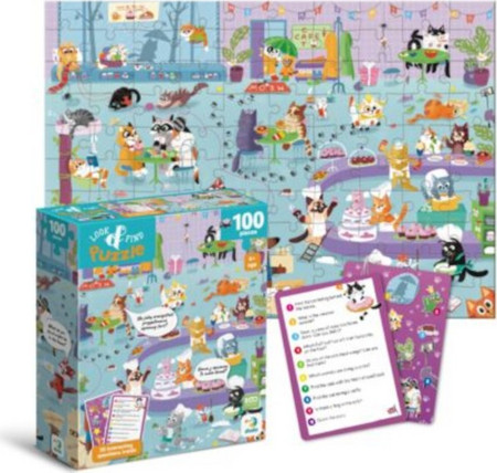 Puzzle Look And Find Cat Cafe 100 Τμχ Καφέ Με Γάτες