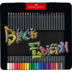 Faber-Castell Black Edition Κασετίνα Ξυλομπογιές Σετ 24τμχ