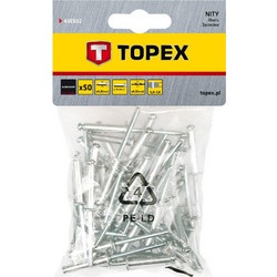Πριτσίνια Αλουμινίου Topex 43E502 M4.8x10mm 50τμχ