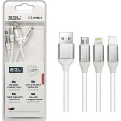 Καλώδιο φόρτισης & data 3in1 - Fast Charge - FB3 - 1.2m - 099231
