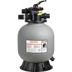 Φίλτρο άμμου VEVOR, 457,2 mm, 151,4 LPM Σύστημα φίλτρου άμμου για πισίνα πάνω από το έδαφος, με βαλβίδα πολλαπλών θυρών 7 κατευθύνσεων, αντίστροφη πλύση, ξέβγαλμα, ανακυκλοφορία, απόβλητα, χειμώνας, κ