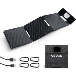 VEVOR 30W Αναδιπλούμενος Φορτιστής Ηλιακής Ενέργειας, Ultra-Light με USB & Type-C για Κατασκήνωση & Συσκευές BXZDTYNB130WQ3D4Y001Y3