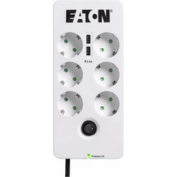 Eaton Πολύπριζο Aσφαλείας 6 Θέσεων με 2 USB-A και Καλώδιο 1.5m PB6TUD