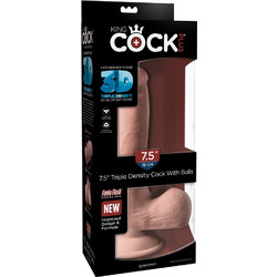 Pipedream King Cock Plus 7.5" Triple Density Ρεαλιστικό Dildo με Βεντούζα & Όρχεις 16.5cm Flesh