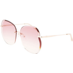 Longchamp LO160S 716 Γυναικεία Γυαλιά Ηλίου Πολυγωνικά Μεταλλικά Χρυσά με Ροζ Polarized Φακό