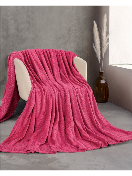 Κουβέρτα Fleece Υπέρδιπλη Rythmos Harmonie Φουξια 220x240