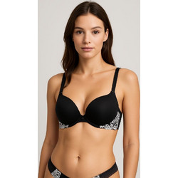 Sassa Push Up Σουτιέν Με Ενίσχυση & Μπανέλα Spacer Flexicup Lace Μαύρο - Μαύρο