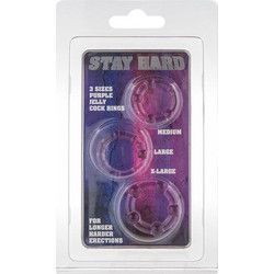 Seven Creations Stay Hard Cock Rings Σετ Ελαστικά Δαχτυλίδια Πέους & Όρχεων Σιλικόνης Μωβ 3τμχ