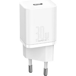 Baseus CCSUP Super Si Φορτιστής Χωρίς Καλώδιο με Θύρα USB-C 30W Power Delivery White
