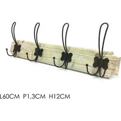 Κρεμάστρα Τοίχου Ξύλινη 12 Θέσεων 60x1.3xh12cm