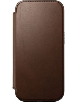 Nomad Modern Leather Folio, brown - iPhone 16 Pro