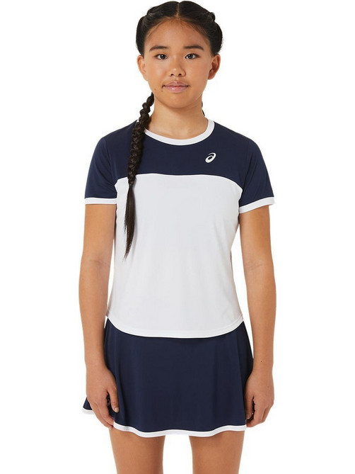 ASICS Παιδικό T-Shirt Κοντομάνικο Λευκό Navy Μπλε 2044A039-102