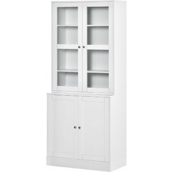 HOMCOM Βιβλιοθήκη Ράφι Τοίχου, 2 Ράφια, 76 cm x 40 cm x 178,5 cm, Λευκό