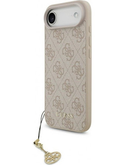 Guess 4G Charm Case Θήκη Δερματίνης με Κρεμαστό Στολίδι για iPhone 17 Air Ροζ