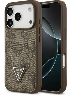 Guess 4G Double Card Triangle Θήκη iPhone 17 Pro / 18 Pro Brown