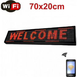 70x20cm Κυλιόμενη Πινακίδα LED με WiFi Μονής Όψης Κόκκινο
