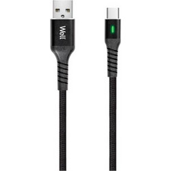 Well CABLE-USB/USBC-1BK04 Καλώδιο USB-A to USB-C 1m Μαύρο