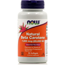 Now Foods Natural Beta Carotene 25000iu 90 Μαλακές Κάψουλες