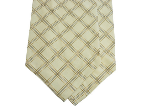 Μεταξωτό Ascot εκρού με καφέ windowpane καρό