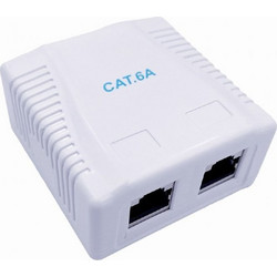 Cablexpert CAT6A Ftp Double Port Surface Mount Box White - (NCAC-2F6A-01)