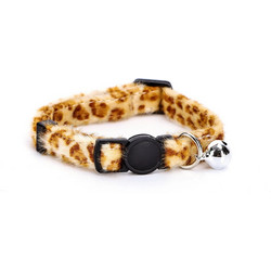 Περιλαίμιο με Καμπανάκι και Animal Print Cheetah για Γάτες W1.0*L20-30cm