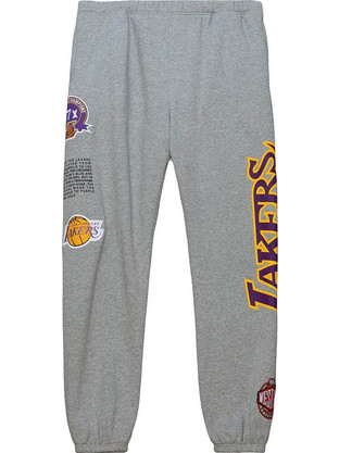 Mitchell & Ness Ανδρικό Παντελόνι Φόρμας Fleece με Λάστιχο Γκρι PSWP4850-LALYYPPPGYHT