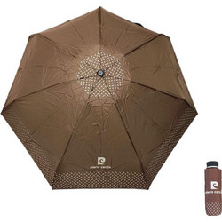 Ομπρέλα μίνι σπαστή χειροκίνητη καφέ Pierre Cardin Folding Umbrella PC - 7215