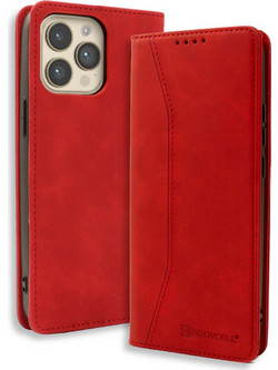 Bodycell Leather Book Case Red (iPhone 13 Pro)