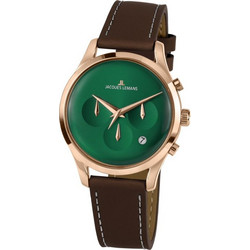 Jacques Lemans Retro Classic Ανδρικό Ρολόι Χρονογράφος με Καφέ Δερμάτινο Λουράκι 1-2067H