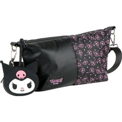 Hello Kitty Black Kuromi bag, shoulder bag with wallet 27 cm