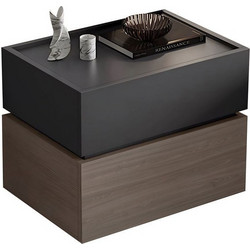 VANITY Κομοδίνο 2 Συρτάρια Αποχρώσεων Sonoma Oak & Grey, με Αποσπώμενα χρωματικά Μέρη