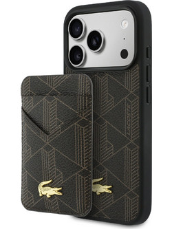 LACOSTE Pvc Blend Magsafe Case + Wallet For Iphone 17 Pro Brown - (LCHMBWP17LPBSMW)