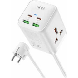 Power Strip XO DESIGN WL24, 2 x Socket - 2 x USB-A - 2 x USB-C, Λευκό
