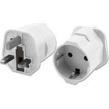 POWERTECH αντάπτορας ρεύματος PT-991, UK σε German type, 13A, λευκός