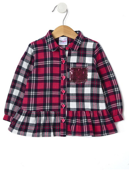 Πουκάμισο Tartan Καρό με Παγιέτες για Κορίτσι
