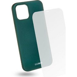 EGOBOO TPU Rubber Back Cover & Tempered Glass Case Ruby Green (iPhone 12 Pro Max)