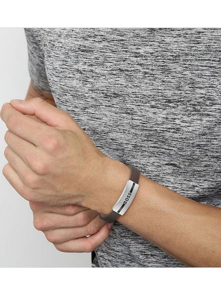 Hugo Boss Ανδρικό Βραχιόλι Χειροπέδα από Ατσάλι 1580496
