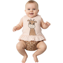 Dreams βρεφικό σετ μπλούζα με βρακάκι Salmon Sunny Giraffe