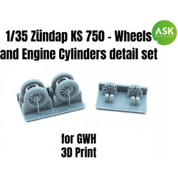 Zundap KS 750 - Wheels and Engine Cylinders detail set recommended for GWH 1/35