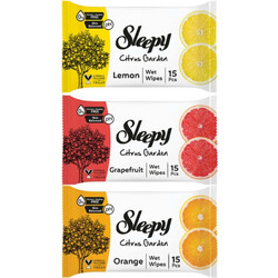 Υγρά μαντηλάκια Sleepy Citrus Garden με 3 αρώματα 3x15τμχ