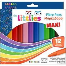 The Littlies Maxi Μαρκαδόροι Ζωγραφικής Σετ 12 Χρώματα