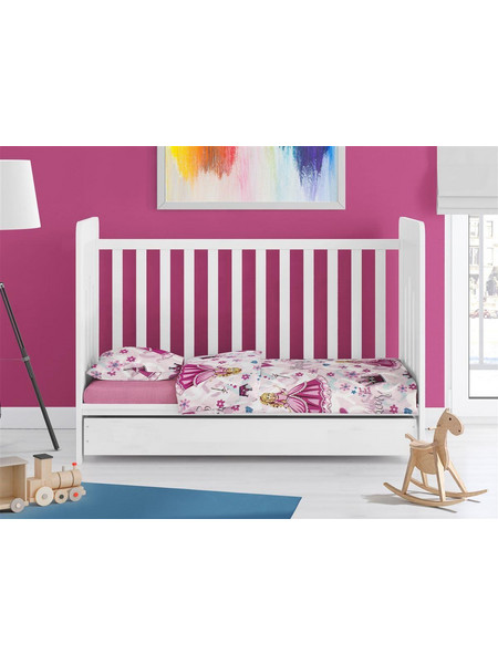 ΠΑΠΛΩΜΑΤΟΘΗΚΗ ΕΜΠΡΙΜΕ bebe Princess 390 120X160 Pink 70/30 Cott/Pol Dimcol
