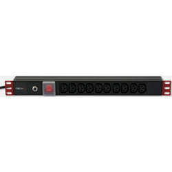Techly I-CASE STRIP-10C Rack PDU 19" 1U - 10 Πρίζες C13, Φις C14 & 2.3 kW