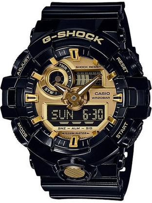 Casio G-Shock Ανδρικό Ρολόι Χρονογράφος με Μαύρο Καουτσούκ Λουράκι GA-710GB-1AER