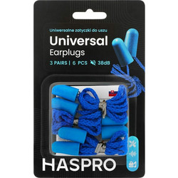 Haspro 3PC Ωτοασπίδες Αφρού Μίας Χρήσης με Κορδόνι SNR 38dB - 3 Ζευγάρια (On-the-Go)