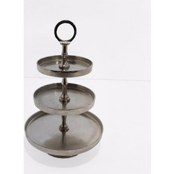 Liberta-Maison Servir Ορντεβιέρα 3 Επίπεδα 22x22x36cm Αλουμίνιο Ασημί 017651